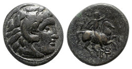 Kings of Macedon, Alexander III ‘the Great’ (336-323 BC). Æ Unit (18.5mm, 6.19g, 12h). Uncertain Macedon mint, c. 323-317 BC. Head of Herakles r., wea...