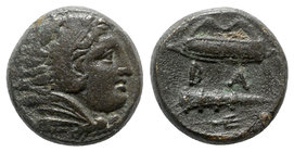 Kings of Macedon, temp. Alexander III – Kassander (c. 325-310 BC). Æ Unit (16mm, 6.17g, 3h). Uncertain mint in Macedon. Head of Herakles r., wearing l...