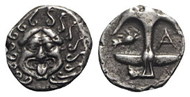 Thrace, Apollonia Pontika, c. 480/78-450 BC. AR Drachm (12.5mm, 2.87g, 10h). Upright anchor; crawfish to l., A to r. R/ Facing gorgoneion. Topalov, Ap...