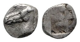 Asia Minor, Uncertain, 5th century BC. AR Tetartemorion (6mm, 0.34g). Horse’s head l. R/ Quadripartite incuse square. Cf. Tzamalis 92 (Thraco-Macedoni...