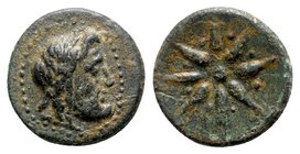 Asia Minor, Uncertain, c. 2nd-1st century BC. Æ (12mm, 2.00g). Laureate head of Zeus r. R/ Star of eight rays with pellet centre; pellets between rays...