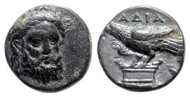 Mysia, Adramytion, 4th century BC. Æ (10.5mm, 1.66g, 11h). Laureate head of Zeus facing slightly r. R/ Eagle standing l. on altar. SNG BnF 2; Klein 24...