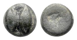 Lesbos, Unattributed early mint, c. 525-513 BC. BI 1/48 Stater (4mm, 0.28g). Two eyes or barley-corns. R/ Incuse square. HGC 6, 1074. Rare, near VF