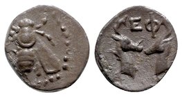 Ionia, Ephesos, c. 390-325 BC. AR Diobol (9mm, 0.92g, 12h). Bee with straight wings. R/ Two confronted stag’s heads. SNG Copenhagen 242-3; SNG Kayhan ...