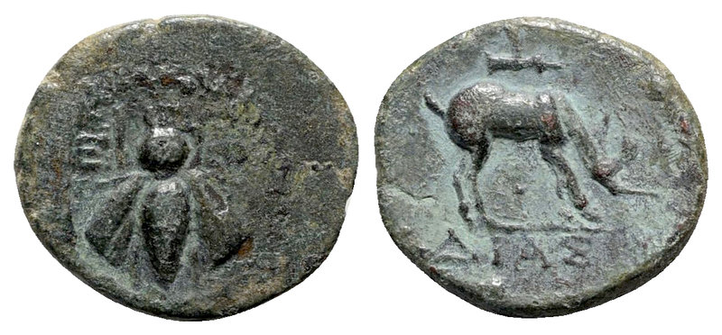 Ionia, Ephesos, c. 280-258 BC. Æ (17mm, 3.14g, 12h). Dias, magistrate. Bee withi...