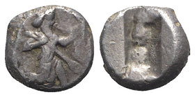 Achaemenid Kings of Persia, c. 485-420 BC. AR Siglos (14mm, 5.58g). Persian king or hero, wearing kidaris and kandys, quiver over shoulder, in kneelin...