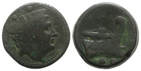 Anonymous, Rome, 217-215 BC. Æ Sextans (30mm, 27.72g, 9h). Head of Mercury r., wearing winged petasus. R/ Prow r. Crawford 38/5; RBW 96-7. Green patin...