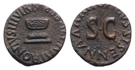 Augustus (27 BC-14 AD). Æ Quadrans (14mm, 3.13g, 3h). Rome, Apronius, Galus, Messalla, and Sisena, moneyers, 5 BC. Garlanded altar. R/ Legend around l...