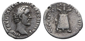 Antoninus Pius (138-161). AR Denarius (18mm, 2.98g, 6h). Rome, AD 139. IMP T AEL CAES HADR ANTONINVS, Bare head r. R/ AVG PIVS P M TR P COS II P P, Mo...