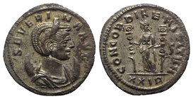 Severina (Augusta, 270-275). Antoninianus (22mm, 3.54g, 6h). Rome, 274-5. Draped bust r., wearing stephane and set on crescent. R/ Fides standing faci...