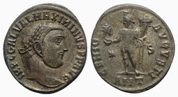 Maximinus II (310-313). Æ Follis (22mm, 4.32g, 12h). Antioch, AD 312. Laureate head r. R/ Genius standing facing, head l., holding cornucopia and bust...