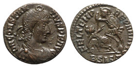 Constantius II (337-361). Æ (15mm, 2.67g, 6h). Siscia, 351-5. Pearl-diademed, draped and cuirassed bust r. R/ Soldier spearing falling enemy horseman;...