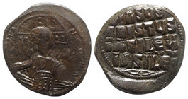 Anonymous, time of Basil II and Constantine VIII, c. 1020-1028. Æ 40 Nummi (31mm, 9.78g, 6h). Uncertain (Thessalonica?) mint. Facing bust of Christ Pa...