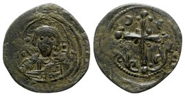 Anonymous, time of Nicephorus III (1078-1081). Æ 40 Nummi (27mm, 5.19g, 6h). Constantinople. Bust of Christ Pantokrator facing, raising hand in benedi...