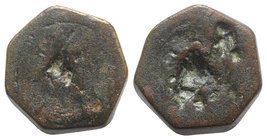 Byzantine-Medieval Hexagonal Æ Weight (21mm, 28.33g). Brown patina