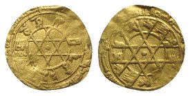 Italy, Sicily, Palermo. al-Mustansir billah (AH 427-487 / AD 1036-1094). AV Robai (13mm, 0.95g). Arab legend arranged in six lines forming a starlike ...