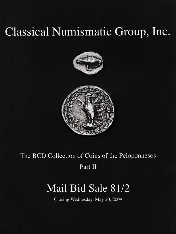 CNG – Classical Numismatic Group, The BCD Collection of Coins of the Peloponneso...