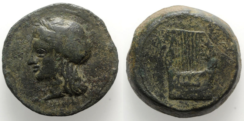 Sicily, Adranon, c. 340-330 BC. Æ Litra (29mm, 28.43g, 12h). Laureate head of Ap...