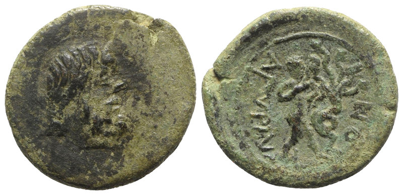Sicily, Agyrion, late 3rd - early 2nd century BC. Æ (20mm, 4.35g, 12h). Bearded ...