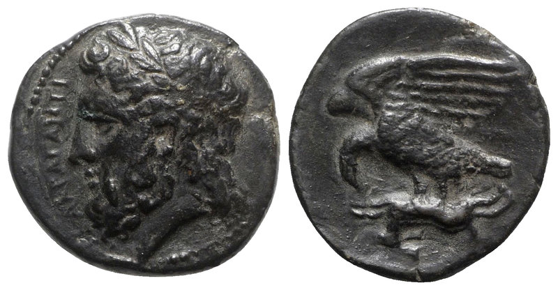 Sicily, Akragas, c. 338-317/287 BC. Æ (17mm, 3.55g, 9h). Laureate head of Zeus l...
