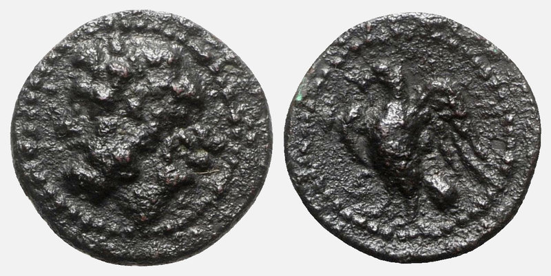 Sicily, Akragas(?), late 2nd century BC. Æ (14mm, 1.78g, 12h). Laureate head of ...