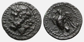 Sicily, Akragas(?), late 2nd century BC. Æ (14mm, 1.78g, 12h). Laureate head of Zeus l. R/ Eagle standing l. with spread wings. CNS I, -; HGC 2, -. Ne...