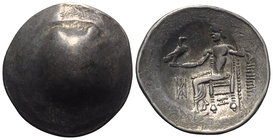 Celtic, Eastern Europe, 2nd century BC. AR Tetradrachm (29mm, 15.89g). Imitating Philip III of Macedon. Crude head of Herakles r. R/ Zeus Aëtophoros s...