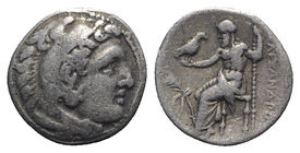 Kings of Macedon, Philip III Arrhidaios (323-317 BC). AR Drachm (16mm, 4.03g, 12h). In the name of Alexander III. Teos, c. 323-319 BC. Head of Herakle...