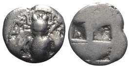 Ionia, Ephesos, c. 500-420 BC. AR Drachm (13mm, 3.08g). Bee with curved wings. R/ Quadripartite incuse square. Karwiese Series VI; SNG Kayhan 120. Goo...