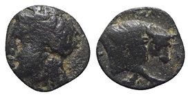 Ionia, Magnesia ad Maeandrum(?), c. 400-350 BC. Æ (8mm, 0.60g, 5h). Laureate head of Apollo l. R/ Forepart of bull r. Cf. SNG Copenhagen 802. Near VF