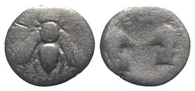 Ionia, Ephesos, c. 390-325 BC. AR Diobol (9mm, 1.00g, 12h). Bee with straight wings. R/ Two confronted stag’s heads. SNG Copenhagen 242-3; SNG Kayhan ...