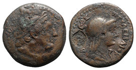 Ptolemaic Kings of Egypt, Ptolemy III Euergetes (246-222 BC). Æ Obol (22mm, 7.42g, 12h). Kyrene. Diademed head of Ptolemy I r., aegis around neck. R /...