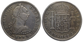 Mexico, Carlos III (1759-1788). AR 8 Reales 1772 (41mm, 26.91g, 12h). Calicó 916. Good VF