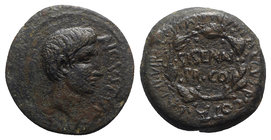 Augustus (27 BC-AD 14). Sicily, Panormus. Æ (22mm, 7.79g, 9h). Sisenna, proconsul, and Statius Flaccus and P. Cotta Ba–, duoviri. Bare head r. R/ Name...