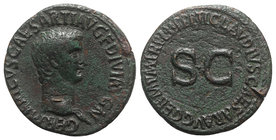 Germanicus (died AD 19). Æ As (30mm, 10.17g, 6h). Rome, 42-3. Bare head r. R/ Legend around large S • C. RIC I 106 (Claudius). Green patina, scratches...
