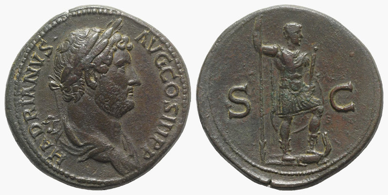 Hadrian (117-138). Æ Sestertius (33mm, 25.43g, 6h). Rome, c. 134-8 Laureate and ...