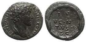 Marcus Aurelius (Caesar, 139-161). Æ As (26mm, 9.47g, 6h). Rome, 147-8. Bare-headed bust r., with slight drapery. R/ IV/VEN/TVS/ S C in four lines wit...