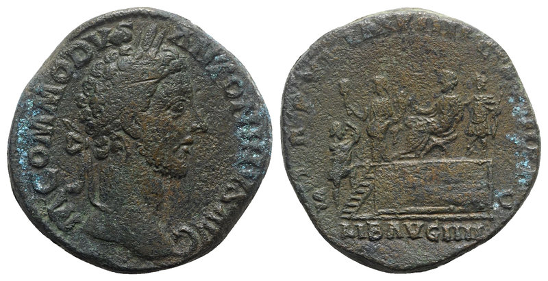 Commodus (177-192). Æ Sestertius (31mm, 24.03g, 6h). Rome, AD 181. Laureate head...