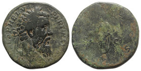 Pertinax (AD 193). Æ Sestertius (32mm, 25.14g, 6h). Rome, 1 January-28 March AD 193. Laureate head r. R/ Pertinax standing l., sacrificing with patera...