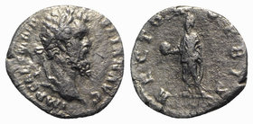 Didius Julianus (AD 193). AR Denarius (17mm, 1.99g, 12h). Rome. I Laureate head r. R/ Didius Julianus, togate, standing l., holding globe in outstretc...