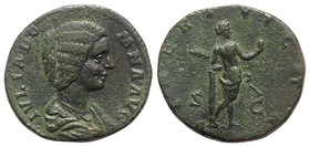 Julia Domna (Augusta, 193-217). Æ Sestertius (28.5mm, 22.20g, 6h). Rome, 193-6. Draped bust r. R/ Venus standing r., leaning on column, holding palm a...