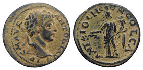 Caracalla ? (198-217). Pisidia, Antioch. Æ (24mm, 7.13g, 12h). Laureate head r. R/ Tyche standing l., holding branch and cornucopia. RPC VI online 656...