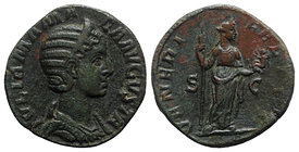 Julia Mamaea (Augusta, 222-235). Æ Sestertius (29mm, 14.87g, 12h). Rome, AD 224. Draped bust r., wearing stephane. R/ Venus standing r., holding scept...