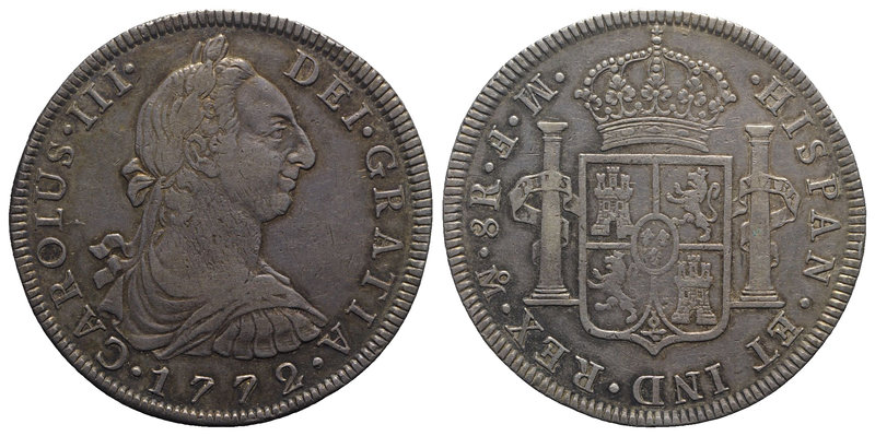 Mexico, Carlos III (1759-1788). AR 8 Reales 1772 (41mm, 26.93g, 12h). Calicó 916...