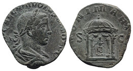 Volusian (251-253). Æ Sestertius (26mm, 15.88g, 12h). Rome, AD 252. Laureate, draped and cuirassed bust r. R/ Juno seated facing, holding patera and s...