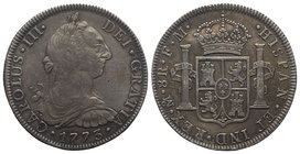 Mexico, Carlos III (1759-1788). AR 8 Reales 1773 (40mm, 26.86g, 12h). Calicó 918. VF
