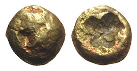 Ionia, Uncertain, c. 600-550 BC. EL Myshemihekte – 1/24 Stater (3mm, 0.48g). Lydo-Milesian standard. Globule. R/ Incuse square. SNG Kayhan 678. VF