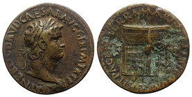 Nero (54-68). Æ "Sestertius" (34mm, 24.87g, 6h). “Paduan” medal. Later cast after Giovanni da Cavino. Laureate head r. R/ Temple of Janus with lattice...