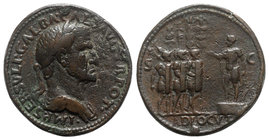 Galba (68-69). Æ “Sestertius” (35mm, 21.64g, 6h). “Paduan” medal. Later cast after Giovanni da Cavino. Laureate and draped bust r. R/ Adlocution scene...