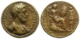 Marcus Aurelius (161-180). Æ ‘Sestertius’ (35mm, 24.94g, 6h). “Paduan” medal. Later cast after Giovanni da Cavino. Laureate and cuirassed bust r. R/ V...